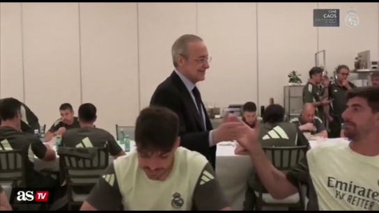 Florentino saluda a la plantilla y todos destacan el gesto con Asencio: vean la secuencia