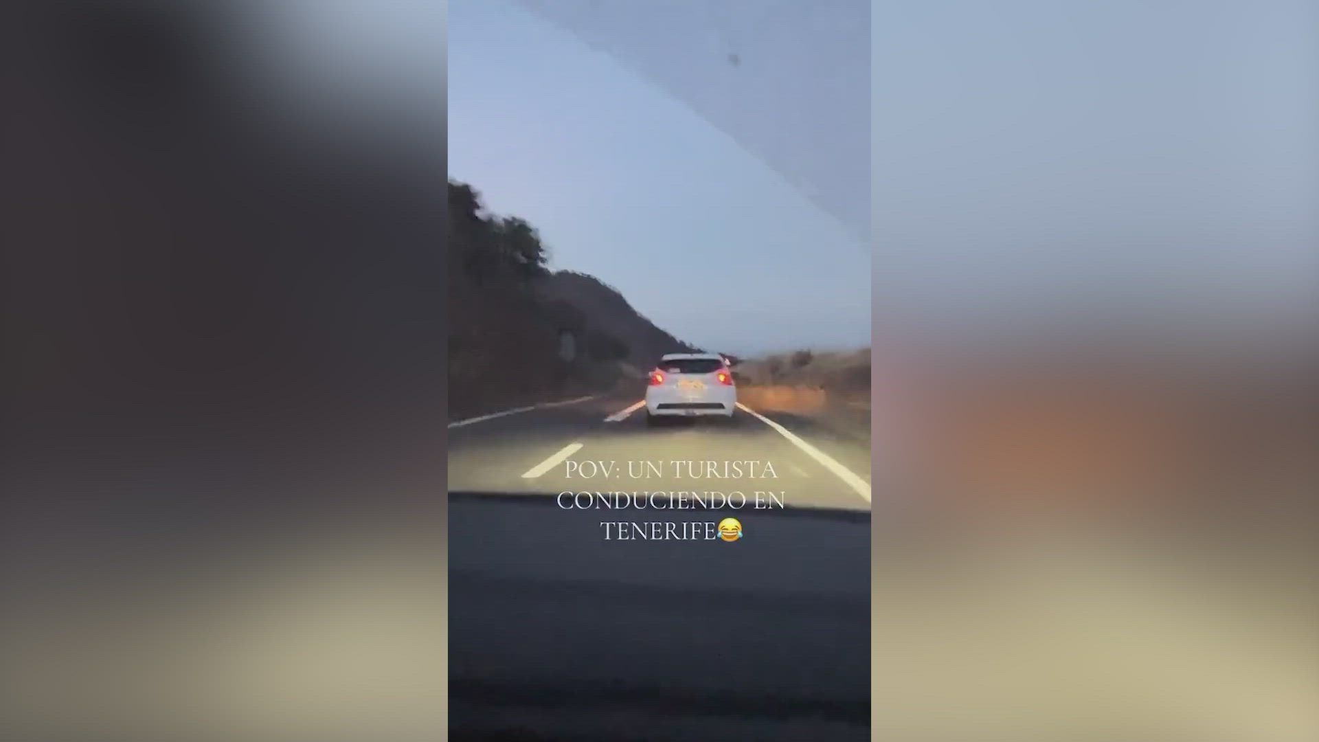 Captan la peculiar conducción de un turista en Tenerife: no van a dar crédito