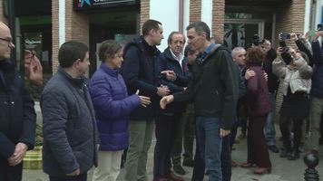 Pedro Sánchez visita la zona afectada por las borrascas en Villanueva de la Reina (Jaén)