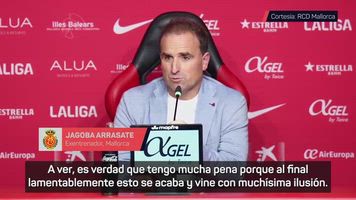 Jagoba Arrasate muy emocionado en su despedida del Mallorca