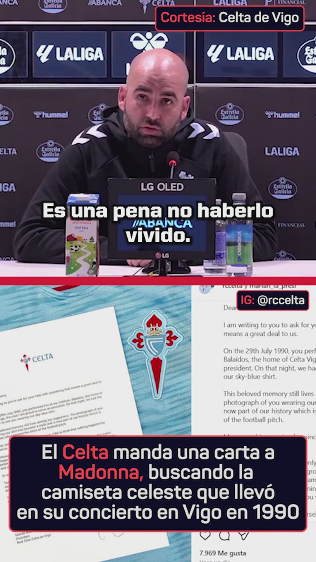 Giráldez sobre la camiseta de Madonna: "Vincula a nuestras raíces"