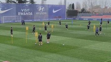 Entrenamiento del Atlético de Madrid previo al partido de Champions contra el Tottenham