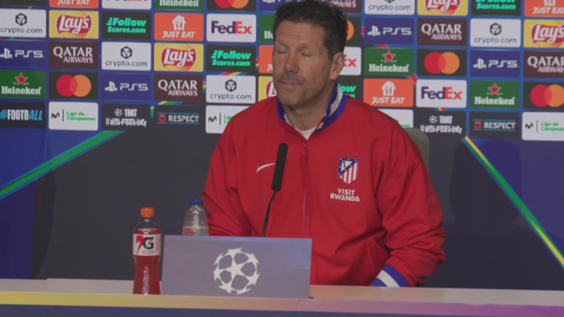 Simeone discute el favoritismo del Atleti contra el Tottenham
