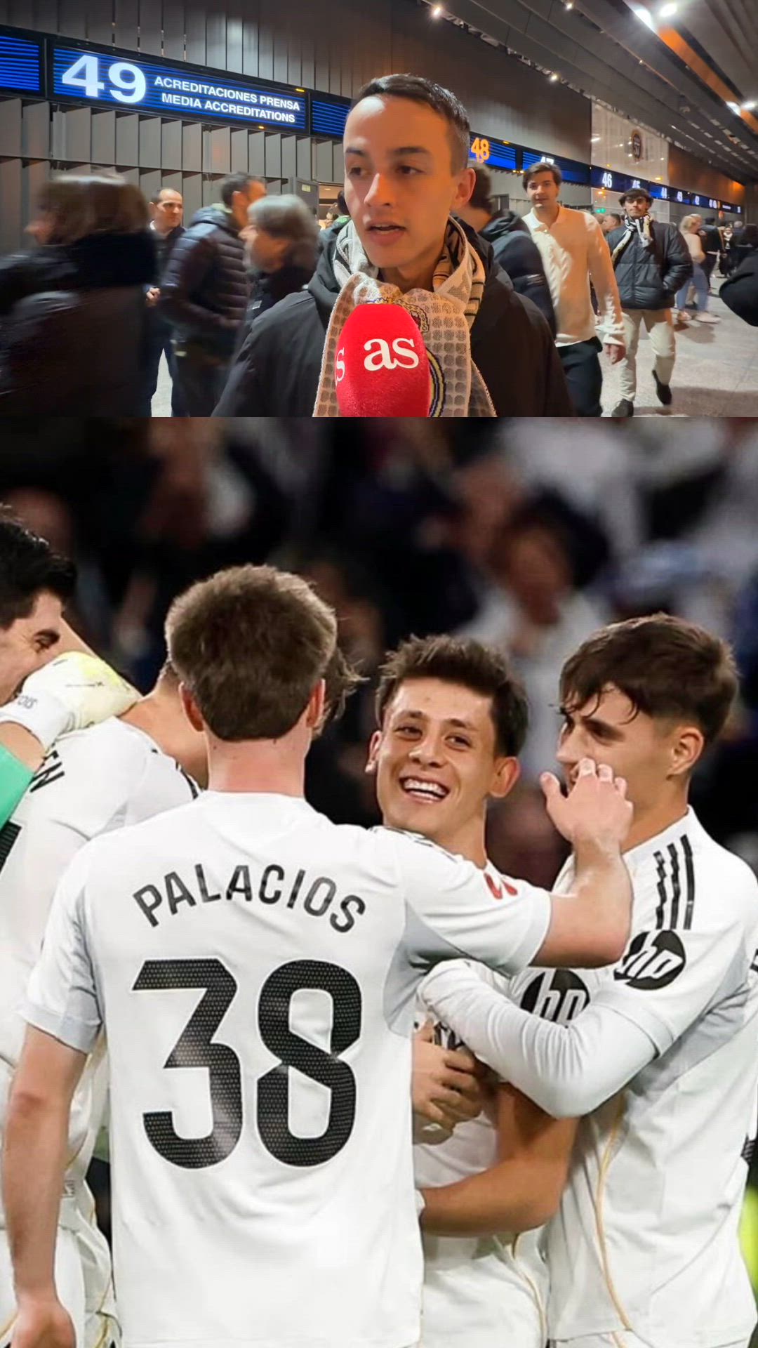 La afición del Real Madrid, muy contenta con los canteranos