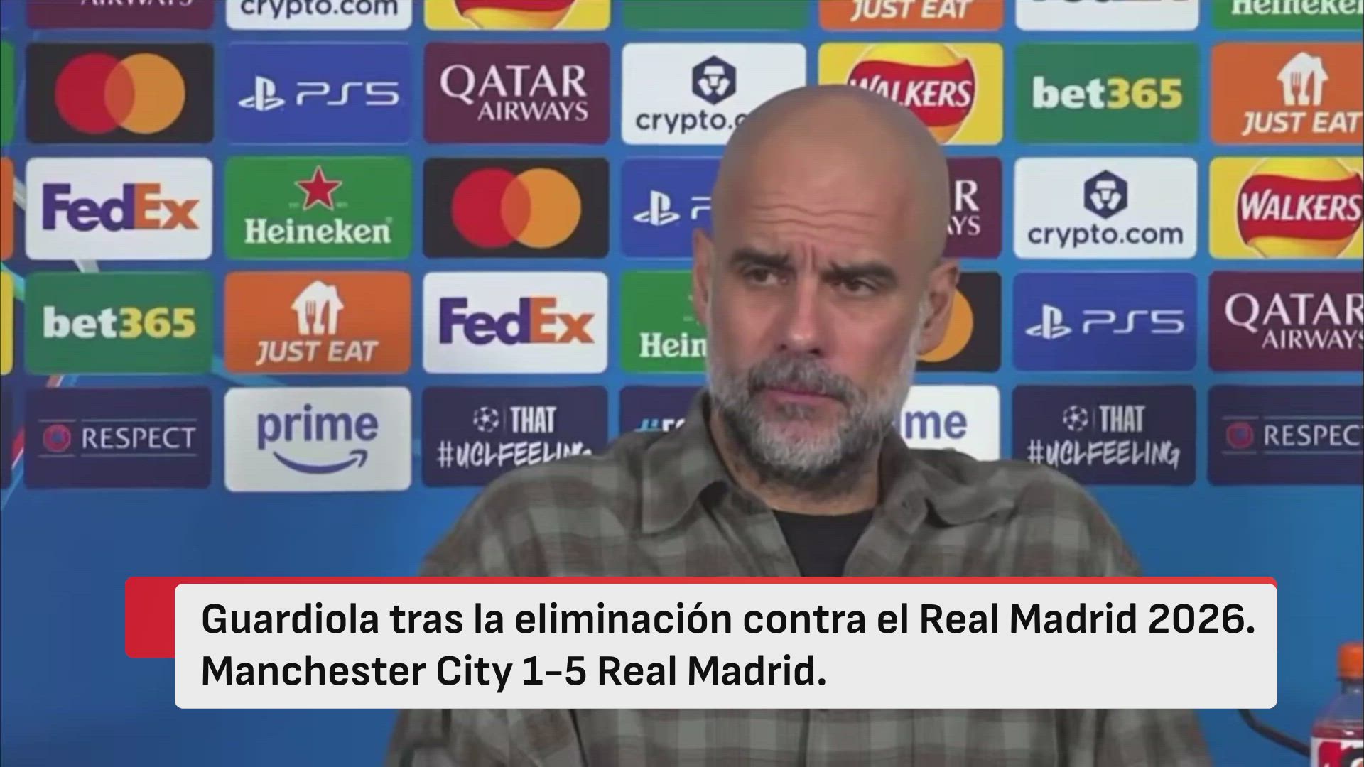 Guardiola en rueda de prensa tras cada eliminación contra el Real Madrid