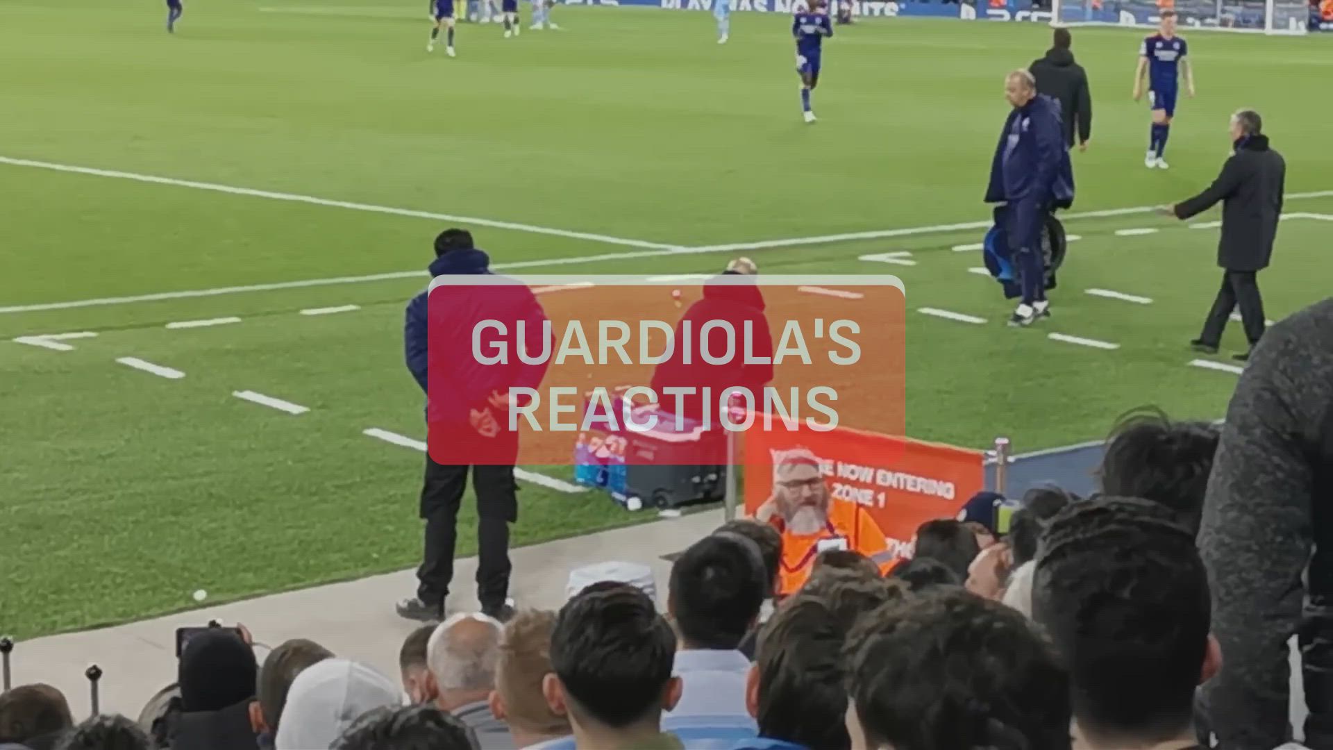 GUARDIOLA`S REACCION INGLES