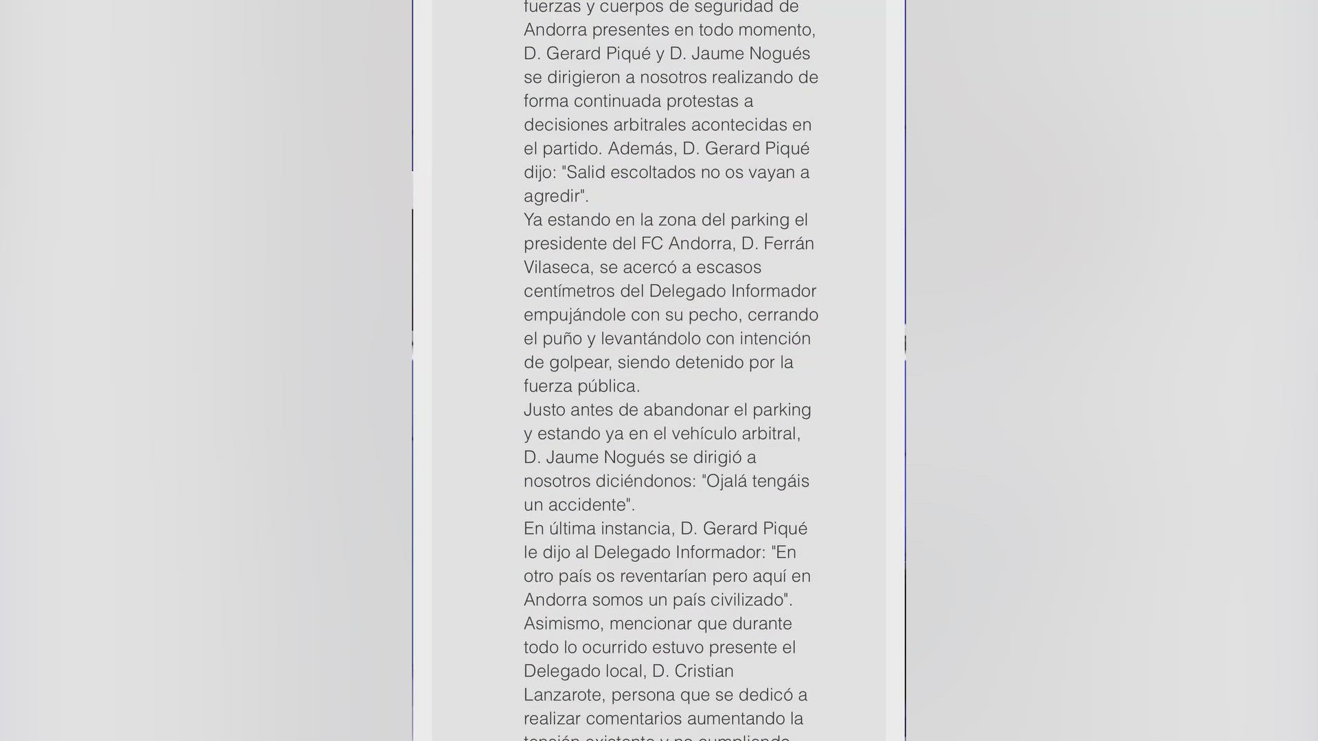 Piqué recibe inhabilitación y seis partidos de sanción